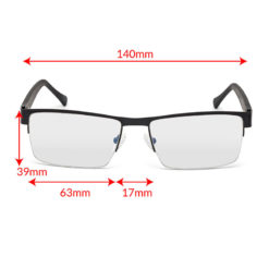 TrueDark Daylights Transition Sunglasses Front View with Measurements