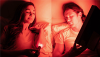 Couple Using TrueLight Energy Square and TrueLight Baton Rouge Light Therapy Devices
