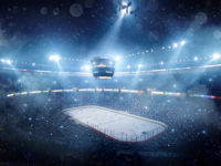 Dramatic ice hockey arena
