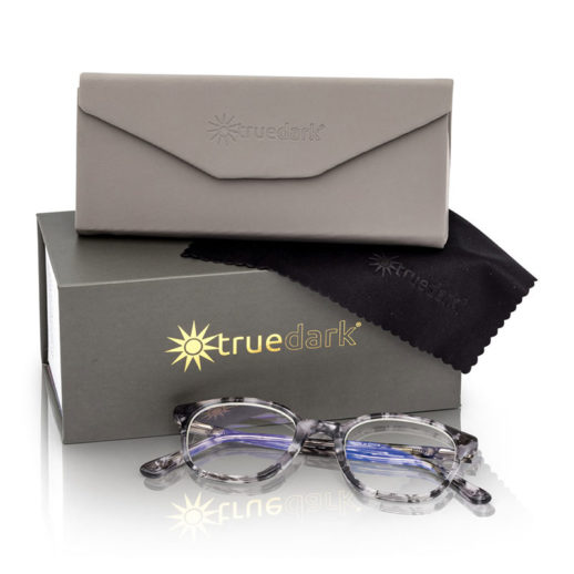 TrueDark Daylights Gray Tortoiseshell Pro Glasses with Box and Case