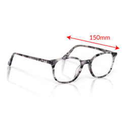 TrueDark Daylights Gray Tortoiseshell Pro Glasses Side View with Measurements