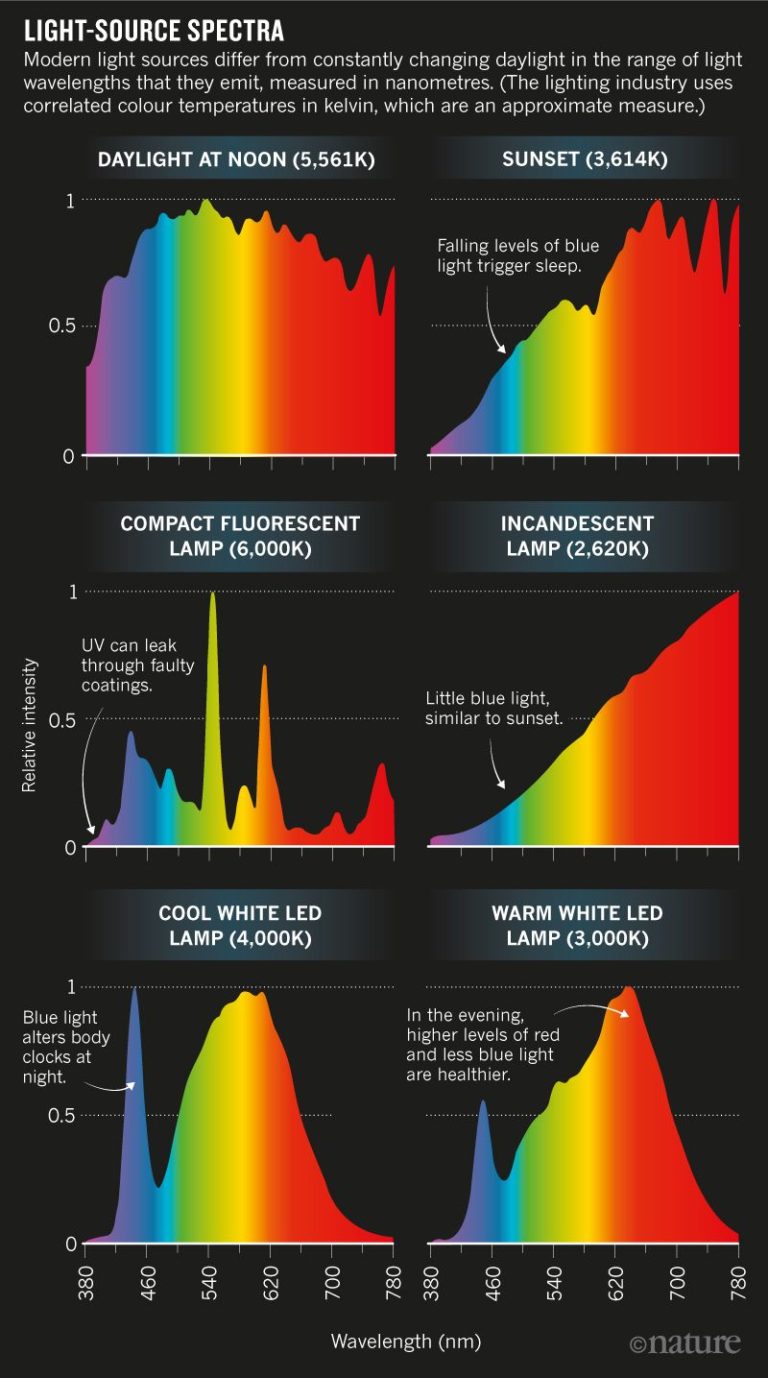graph showing Light Source spectra