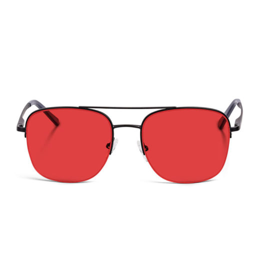 TrueDark Prescription Aviator Glasses Red Lens Front View