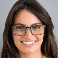 Woman Wearing TrueDark Prescription Elite Glasses with Clear Lens