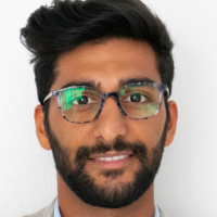 Man Wearing TrueDark Prescription Gray Tortoise Shell Glasses with Clear Lens