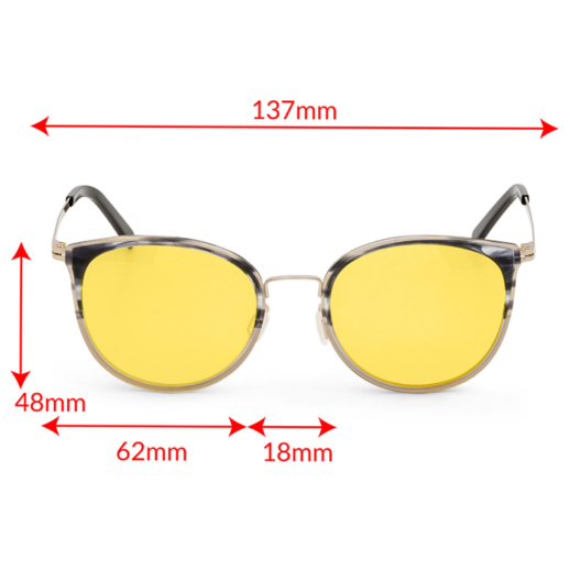 TrueDark Daylights Malibu Transition Glasses Front View Measurements
