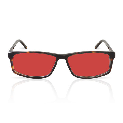 TrueDark Prescription Vista Dark Tortoiseshell Glasses with Red Lenses