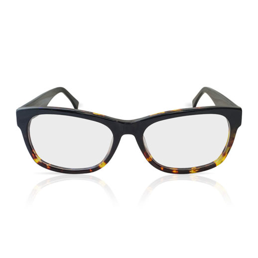 TrueDark Prescription Dawning Black + Dark tortoiseshell clear lensed glasses with front view