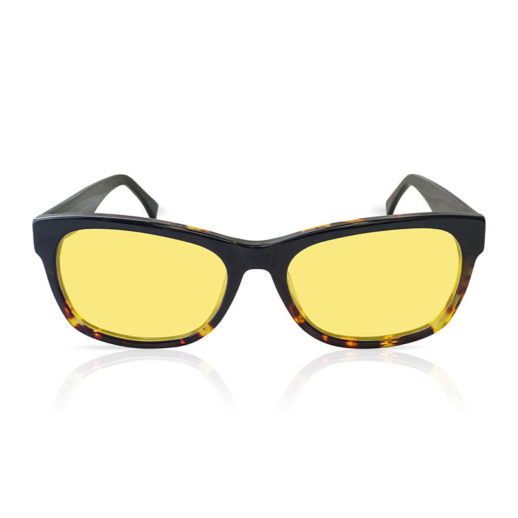 TrueDark Daylights Black + Dark Dawning tortoiseshell yellow lens glasses