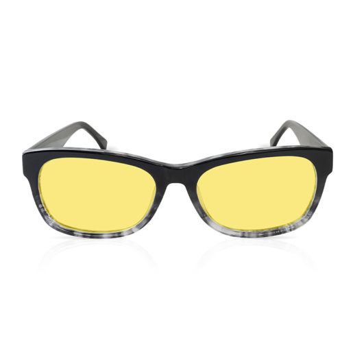 TrueDark Daylights Prescription Dawning Black + Grey tortoiseshell yellow lensed glasses front view