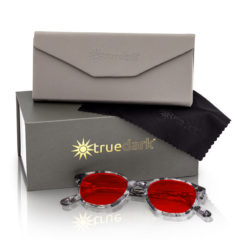 TrueDark® Twilights Grey Tortoiseshell Pro glasses with box and case