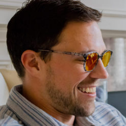Man wearing TrueDark® Daylights Amber Grey Tortoiseshell Pro glasses