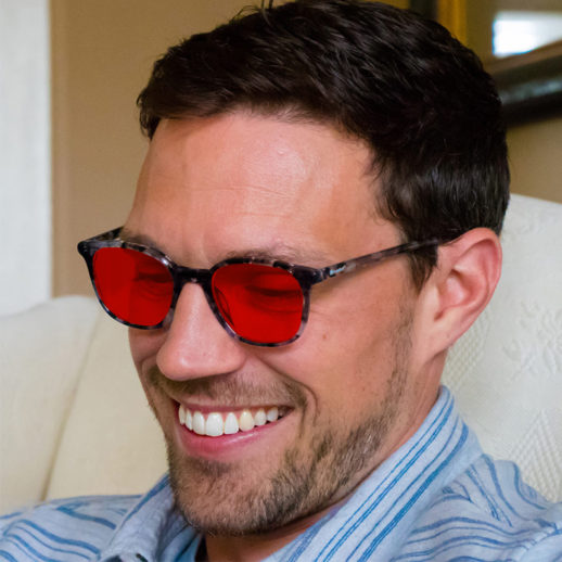 Man wearing TrueDark® Twilights Grey Tortoiseshell Pro glasses