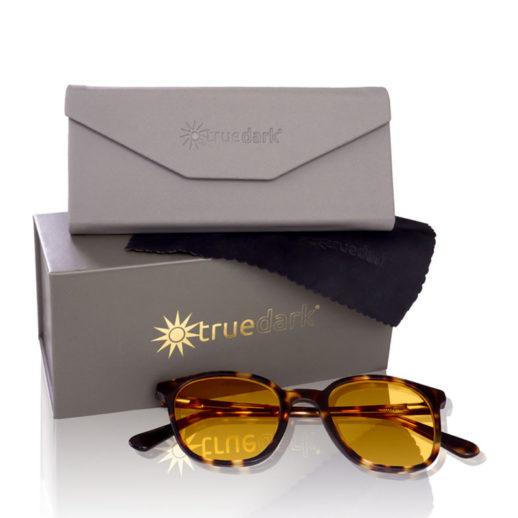 TrueDark® Daylights Amber Dark Tortoiseshell Pro glasses with box and case