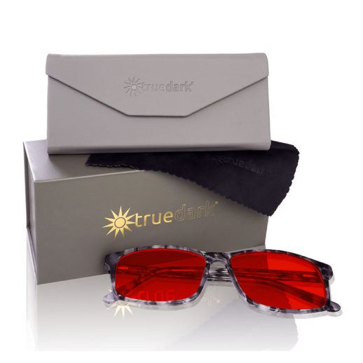 TrueDark® Twilights Grey Tortoiseshell Vista glasses with box and case